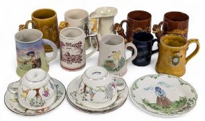 Golf Ceramic Tankard, Mug, Cup and Saucer, with makers of Buchan Pottery, Dartmouth Devon, Arthur