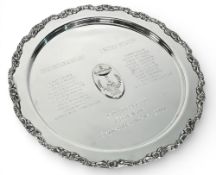 2011 PGA Cup engraved pewter salver, engraved with both team members Great Britain & Ireland v