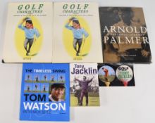 Signed Golf Books to include Golf Characters x2, one signed by Tony Jacklin and Peter Alliss, Arnold