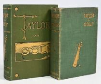 Taylor on Golf Books, two early editions 1905 and 1911 (missing front-end paper)