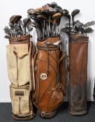 Quantity of Classic and vintage Golf Clubs - steel shafted featuring a mixed selection of irons,