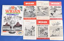 Billy Boston signed Wigan Rugby League programmes (7) VG-G condition
