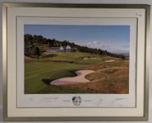 2010 Ryder Cup Celtic Manor Graeme Baxter limited edition print, signed by European Captain Colin