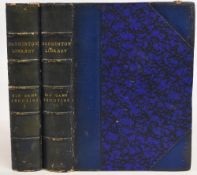 2x Badminton Library Books - Big Game Shooting Volume 1 & 2 - 1894 quarter leather bound with marble