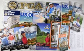 2008-2018 Major Golf Programmes: to include a 2008 US PGA signed by P Harrington to front cover,