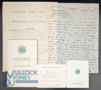 1908-1959 Golf Ephemera: a mixed lot with Lincoln Golf Club Spring meeting programmes of events in