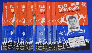 West Ham speedway programmes from the sixties to include 1964 x12 1965 x4 1966 x8 1967 x7 1968 x1