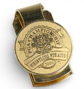 2004 PGA Golf Championship Whistling Straits Money Clip, made by Malcolm De Mille Inc, plated gold