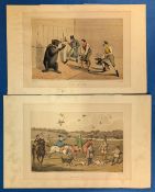 c1820 Antique H Alken The National Sports of Great Britain I Clark coloured prints: Hawking (damaged