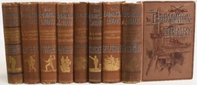 Badminton Library Books to include: Yachting 1895, Sea Fishing 1895, Cricket 1909, Coursing and