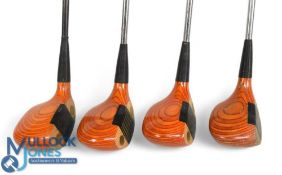 Vintage American APG Golf Woods (4) features a 1, 3, 4 and 5 with unusual sole plate shape with