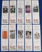 10x Bookmarks hand signed by athletics sports persons to include: Adrian Metcalfe, David