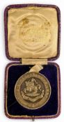 1914 Silver Fife & Forfar Yeomanry Lemon Cutting First Medallion for Lieut G Macleod - in original