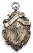 1951 Cricket Wortley Cup Silver Fob, awarded to B J Hall 1951