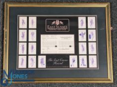 A signed score card Stephen Gallacher East Sussex National Golf Club - 54cm x 51cm framed under