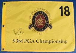 2011 Golf PGA Championship 18th Hole Pin Flag signed by Keegan Bradley, in excellent condition