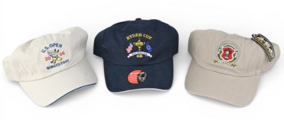 3x Major Golf Tournaments Baseball Caps: 2008 Ryder Cup Valhalla, PGA championship 2006 Medinah with