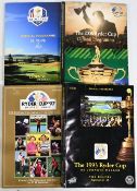 1993-2014 Ryder Cup Golf Programmes, for years of 1993, 1997, 2006 and 2014