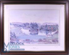 Bill Waugh Golf Print - Gleneagles the 13th green - a large print signed and numbered in pencil