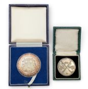 2x Golf Medallions: Shrewsbury Golf Club 1881-1981 centenary silver plated medal, and a plated Far &