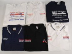 6x British Athletics Supporters Club Polo Shirts and Sweatshirts to include: a 2006 World Tour