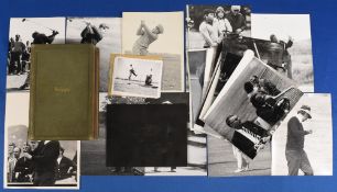 Golfing photographs and a photo album to include twenty-nine various photographs from the forties
