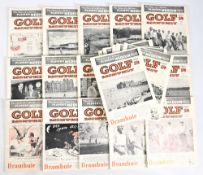 Golf Monthly magazines from the fifties to include 10 x 1954 full year missing March & June and 11 x