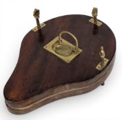 Lawn Tennis: Mahogany Tennis Racket Press - for two rackets with brass inset carrying handle and