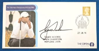2006 Hoylake The Open Championship FDCs signed Tiger Woods - a fine winner's signature
