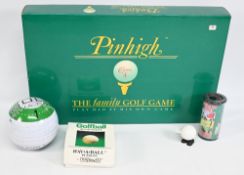 Collectable Golf Games: a good collection to include Pinhigh by Camas, hole in one golf dice, golf