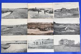 Collection of early Golfing Scenes of The Old Course St Andrews Postcards (9) to include 2x Willie