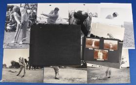 Golfing photographs and a photo album to include ten various photographs from the sixties onwards,
