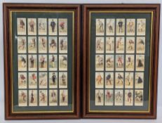 Framed set of Cope's Golfers Nostalgia reprints tobacco cards: a full set well framed in two