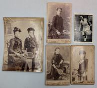 c1880 Three Female Tennis Players - Carte de Visite Cards: with a photograph and Wills British