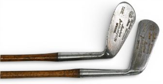 2x Matching Jack White 'Maurice' special rustless mashie niblick and putter - stamped with