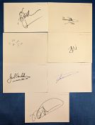 7x Iconic Motor Sport Autographs: with signatures to lose paper sheets of Ron Dennis, Frank