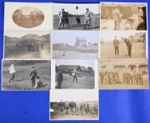 Collection of early Real Photograph 20thc golf tournament sepia postcards (7) to include large