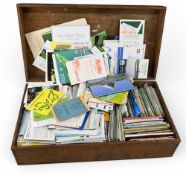 1970-2000s large collection of Golf Club Score Cards in wooden box - 100s in some need of