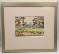 c1930 Pair of original watercolour prints - Ivor Mackenzie - with golf course images of the