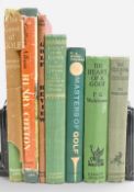 Vintage Golf Books to include The Clicking of Cuthbert 1922 P.G Wodehouse, The Heart of a Goof
