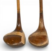 R Forgan & Son, St Andrews very late model Scotia stripe topped large head deep faced spoon with