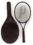 The Prince Sovereign Tennis Racket, with good strings, grip, JS-AJ, with racket case - G, with a