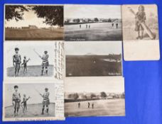 Collection of early Epsom Golf Course golfing postcards to include the Epsom Grand Stand and the