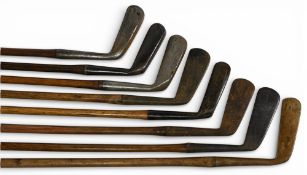 8x Assorted metal and brass blade putters to incl the Mack putter by JB Halley, Gem model, putting