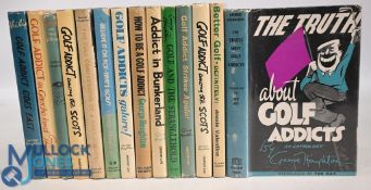 14x Golf hardcover books by George Houghton to include Golf Addict Goes East 1967, Golf Addict in