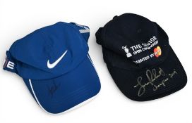 A Stuart Cink hand signed Nike Cap and a 2009 Senior Open Championship Cap hand signed by winner