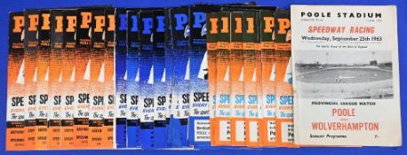 Poole speedway programmes from the sixties to include 1960 x4 1961 x5 1962 x5 1963 x5 1964 x2 1965