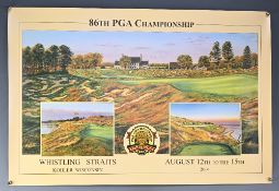 2004 PGA Championship Golf Poster Whistling Straights Wisconsin - signed by artist Steve Lotus -