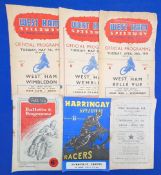 1946-1950 Speedway Programmes: 1946 Odsal v Belle Vue, West Ham v Wimbledon, West Ham v Wembley,