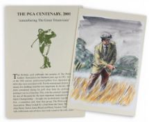 2001 Harold Riley Illustrated The PGA Centenary - Remembering the Great Triumvirate: signed by